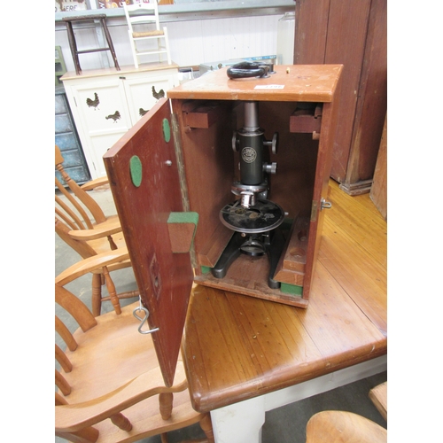 2131 - A C Baker, London 41148 microscope in original case bearing maker, plaque to door    (R) £30