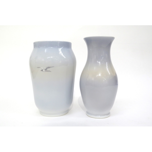 4468 - Two Royal Copenhagen maritime scene vases, 18cm  and 17cm tall   (R) £35