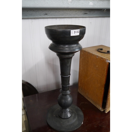 2132 - A pair of metal planters/candle sticks