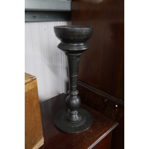 2132 - A pair of metal planters/candle sticks