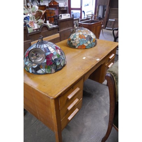 2138 - A 1950's light oak teachers desk     (E) £15-30