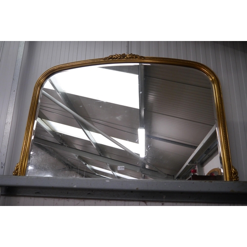 2156 - A gold Victorian style overmantel mirror 136 x 92cm     (R) £60