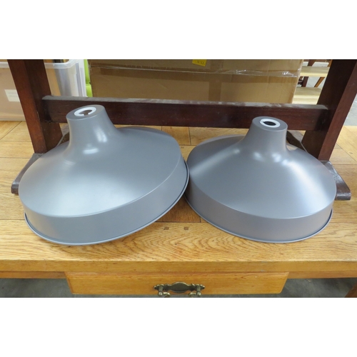 2429 - Four modern grey/white celing light shade     (R)  £30