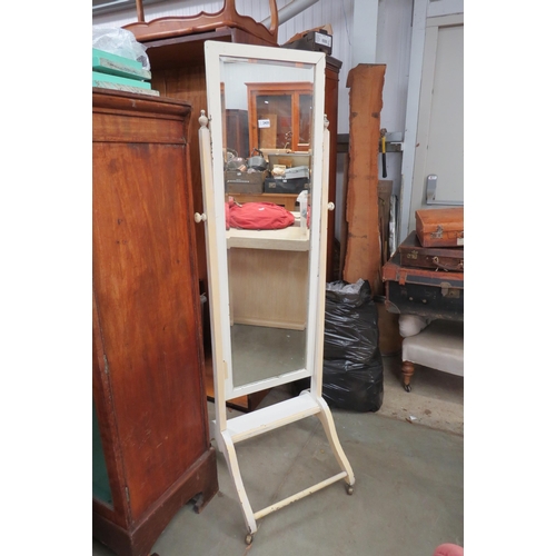 2435 - A painted Edwardian Cheval mirror     (R)  £18