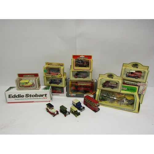 8163 - A collection of boxed diecast vehicles to include Corgi Thornycroft Bus, Lledo Days Gone and Atlas E... 