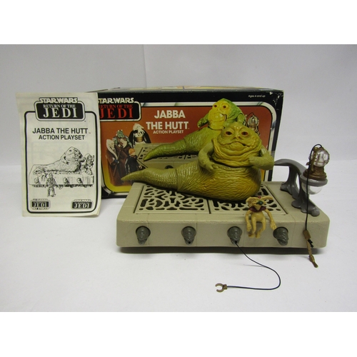 8087 - A vintage boxed Kenner Star Wars Return Of The Jedi Jabba The Hutt Playset, complete with Jabba and ... 