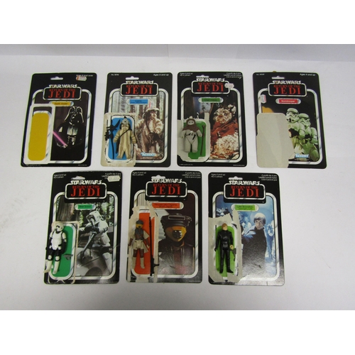 8085 - Five loose vintage Kenner / Palitoy Star Wars Return Of The Jedi action figures with original backin... 