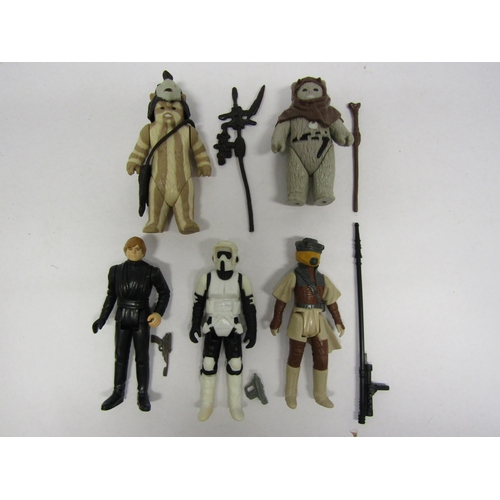 8085 - Five loose vintage Kenner / Palitoy Star Wars Return Of The Jedi action figures with original backin... 