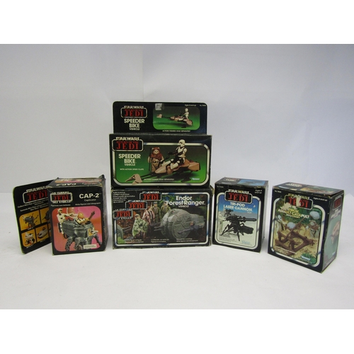 8082 - Five boxed vintage Palitoy / Kenner Star Wars Return Of The Jedi Mini-Rigs, vehicles and accessories... 