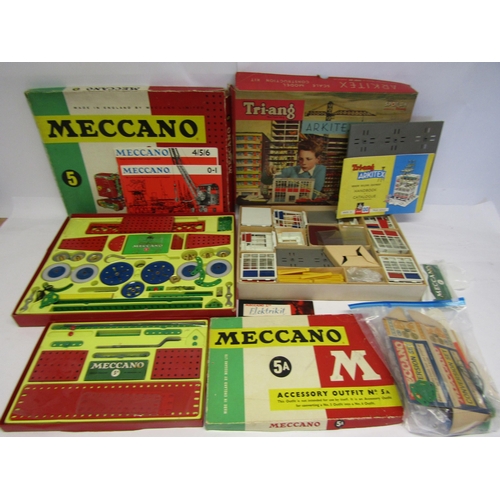 8363 - Three vintage boxed construction sets to include Triang Spot-On 1:42 scale Arkitex Set No.1 and Mecc... 