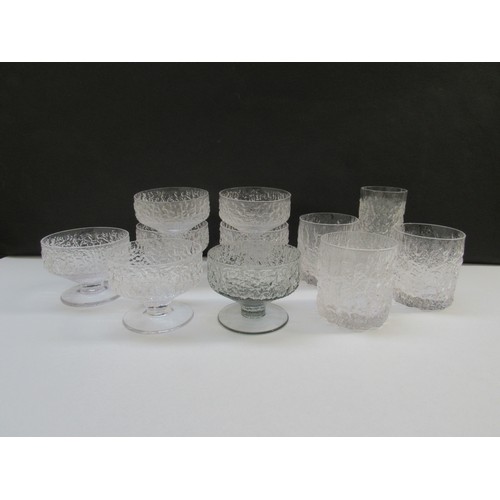 9176 - A collection of Whitefriars Glacier range glasses, tumblers and dishes. Tallest 13.5cm