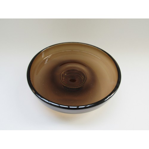 9175 - A Whitefriars Cinnamon pedestal bowl, No. 9662, 25cm diameter x 9cm high