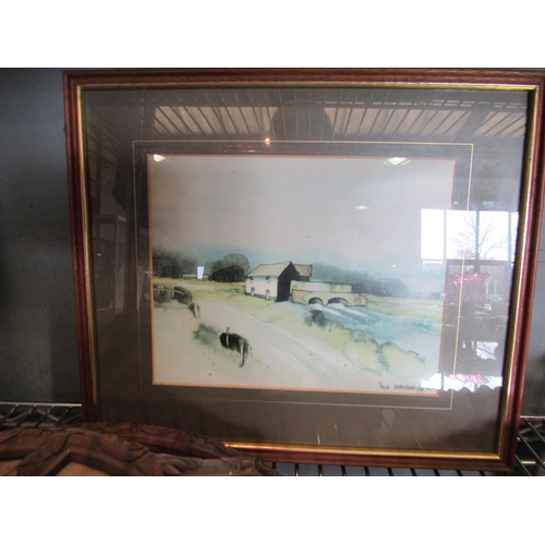 1464 - Four Hugh Brandon-Cox rural prints, all framed and glazed, 20cm x 24cm image size approximately