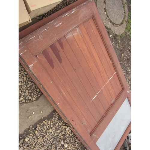 3405 - A pair of part glazed timber garage doors