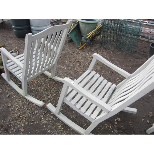 3425 - Two hardwood rocking chairs