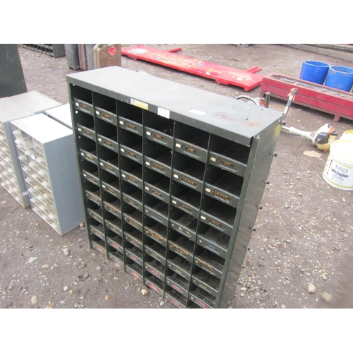 3579 - A metal multi-compartment fixings cabinet