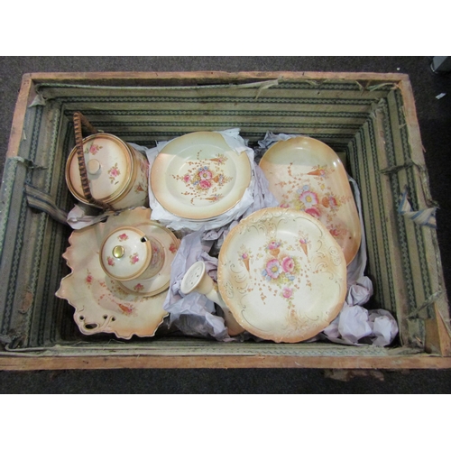 1208 - A collection of blush Crown Devon ceramics to include cress dish, biscuit barrel, various shaped dis... 