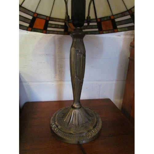 1013 - A Tiffany style table lamp with panelled design shade