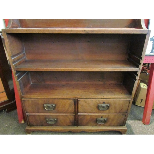 1093 - A Regency style mahogany bookcase, the base set with drawers, 92cm tall x 84cm wide x 21cm deep