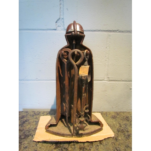 1114 - A companion set as a knight, 37cm tall