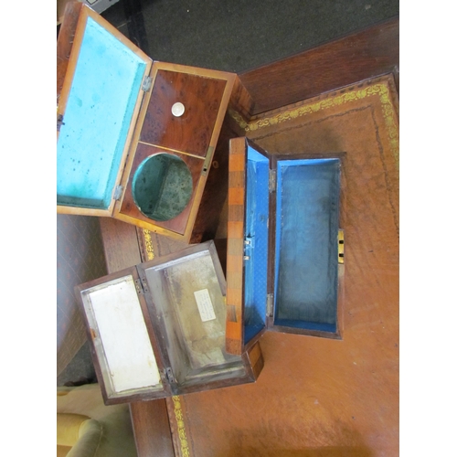 1163 - Two banded design trinket boxes together with a 19th Century tea caddy (3)