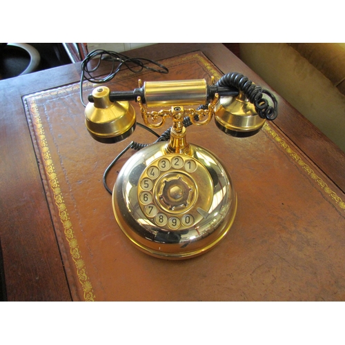 1165 - A vintage style brass dial telephone