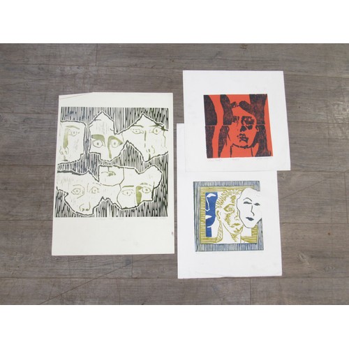 9449 - LAURA WILD (Cornish artist) Three unframed limited edition prints “Head I”, “Self” and Within the wa... 