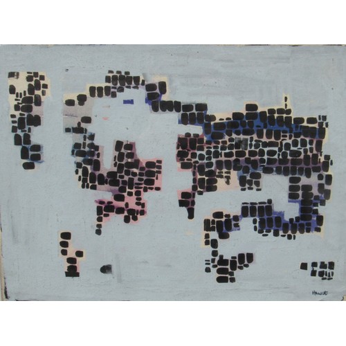 9423 - Hewitt - A framed original St Ives abstract painting, signed lower right. Image size 28.5cm x 38.5cm... 