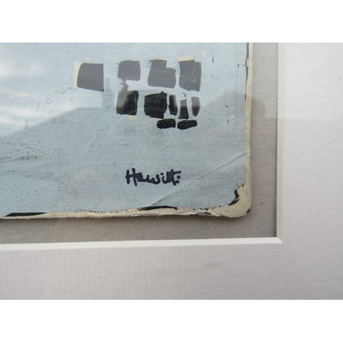 9423 - Hewitt - A framed original St Ives abstract painting, signed lower right. Image size 28.5cm x 38.5cm... 