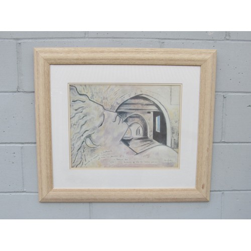 9466 - A framed and glazed print after Jean Cocteau, lithograph. Signed in the print. Image size 35.5cm x 4... 