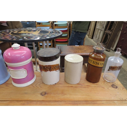 2003 - A selection of Victorian ceramic and glass chemist jars  (R) £100