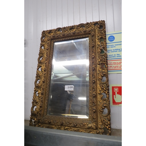 2159 - A gilt framed bevel edge wall mirror 37 x 52cm