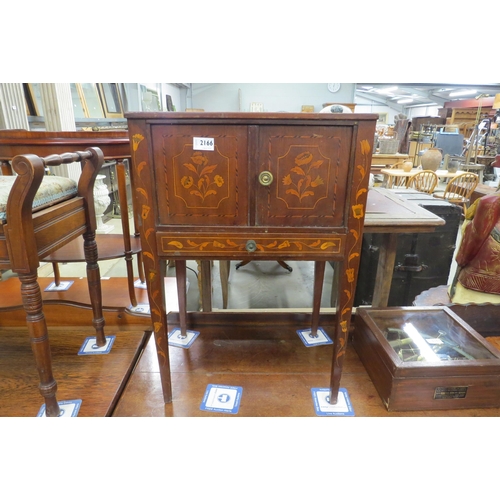 2166 - An 19th Century dutch ornate inlaid bedside cupboard