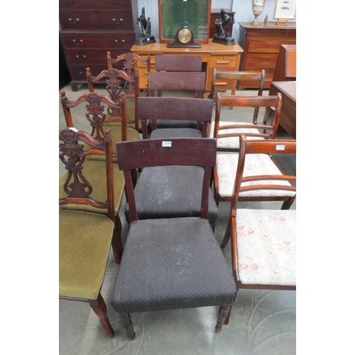 2175 - Four Georgian mahogany dining chairs   (E) £10-15