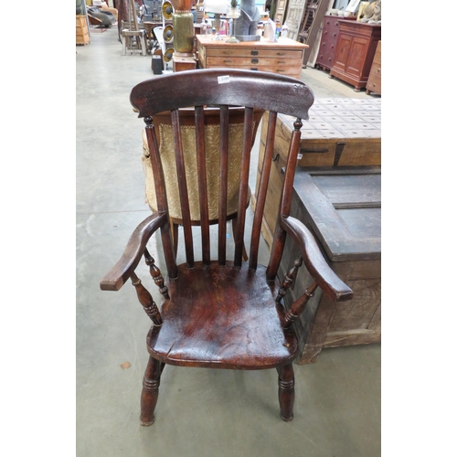 2188 - An elm seated elbow kitchen chair