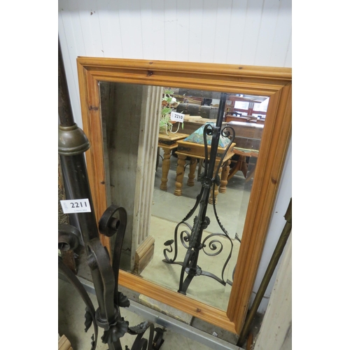 2210 - A pine bevel edge mirror 64 x 88cm   (R) £0  (E) £10-20