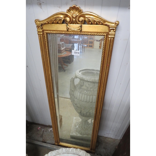 2212 - A gilt framed wall mirror 37 x 106cm