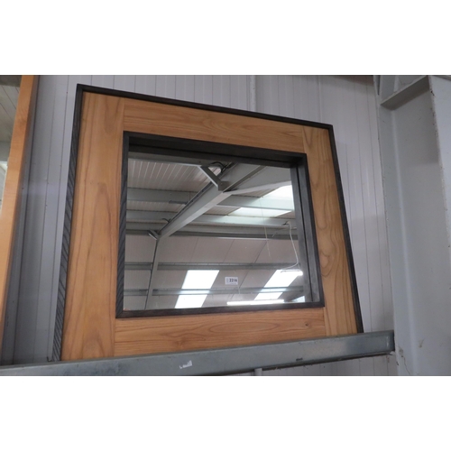 2216 - A modern ash framed mirror 89 x 80cm  (E) £10-15