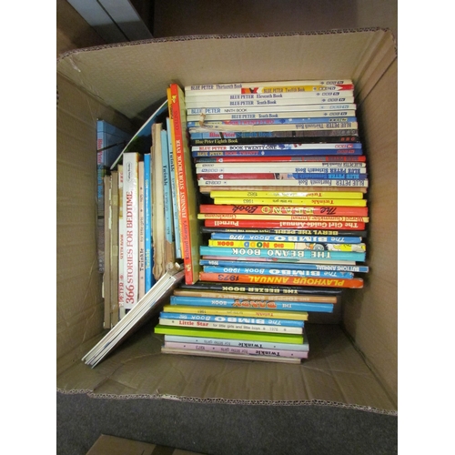 1206 - A box of children's annuals including Blue Peter, Twinkle, The Beano      (E) £10-20