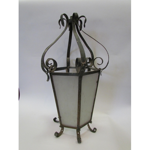 1234 - A lobby lantern, missing three frosted glass panels     (E) £20-30