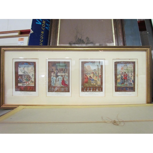 1244 - A collection of prints and posters to include framed book plates of the 