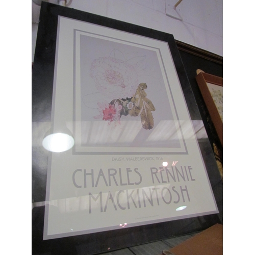 1245 - A collection of framed Rennie Mackintosh prints and two large posters (7)