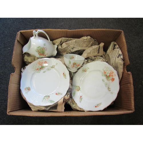 1247 - A box of Clairon china floral design tea wares