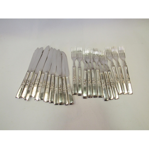 1311 - A set of twelve silver plated fish knives and forks