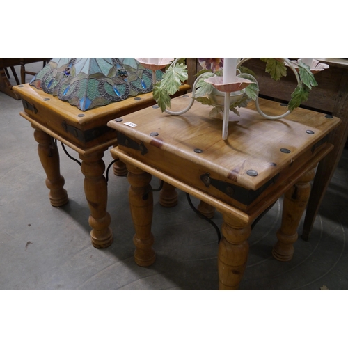 2223 - A pair of hardwood coffee tables