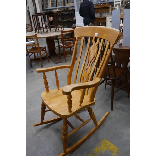 2263 - A beech rocking chair