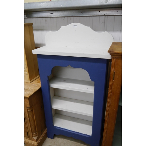 2282 - A painted pine three tier shelving unit