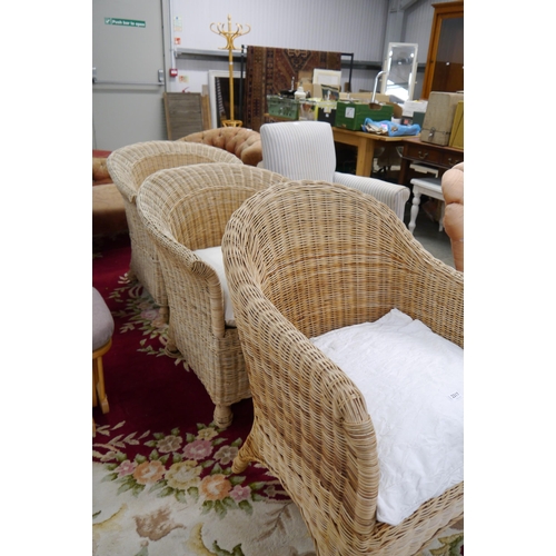 2317 - Three wicker tub chairs