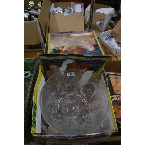 2337 - Two 1970's glass punch bowl sets     (R) £10 Orwell Room