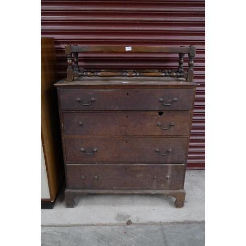 2348 - A Georgian oak four long drawer chest of drawers for restoration